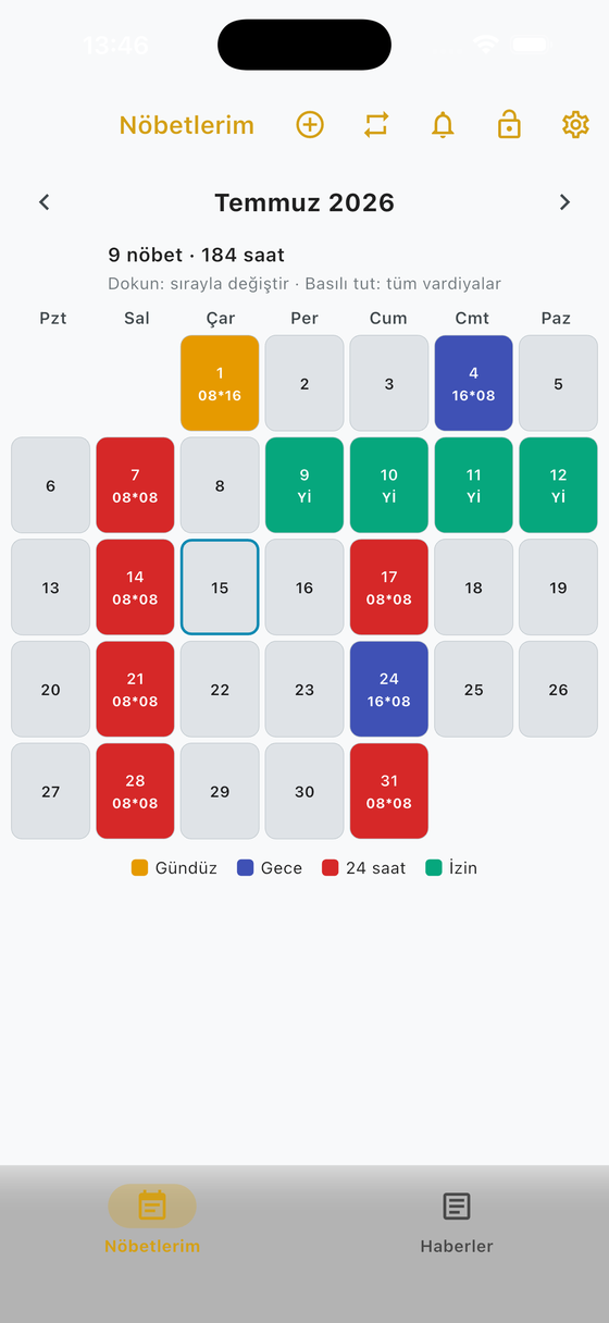 Aylık takvim, açık tema